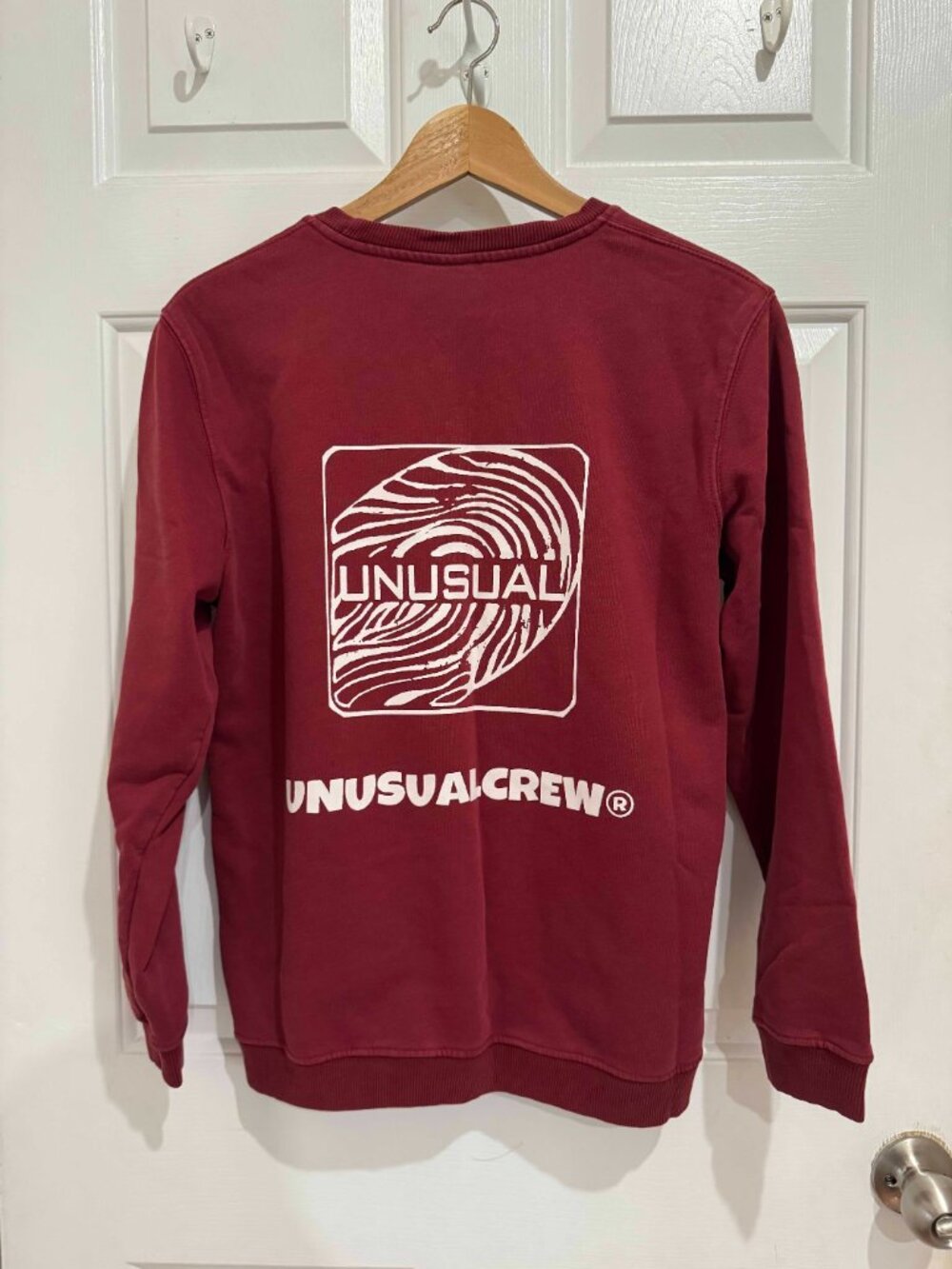 Unusual initiator Crewneck Sweatshirt in Burgundy, Size Small